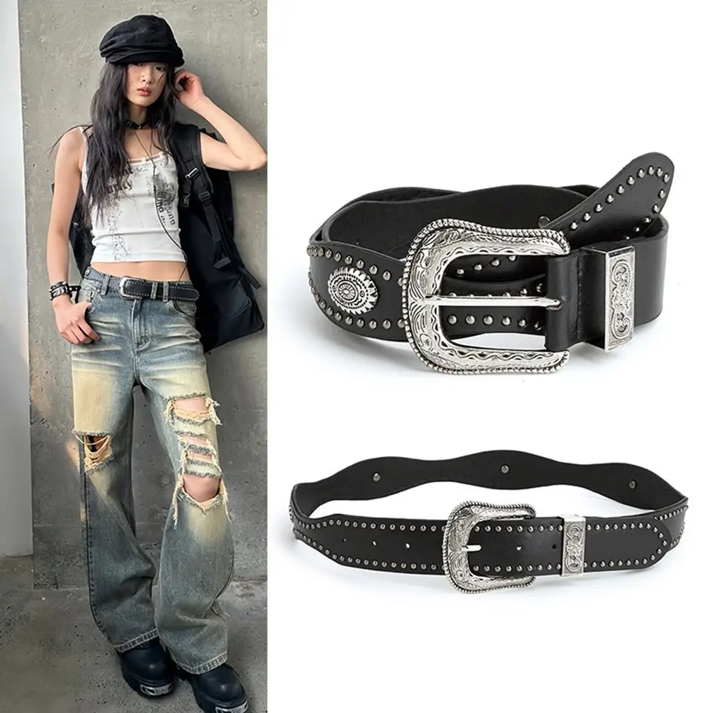 أزياء واسعة المرأة حزام الخصر بو الجلود خمر قبعات رعاة البقر الغربية حزام الرجعية عارضة حزام الجينز