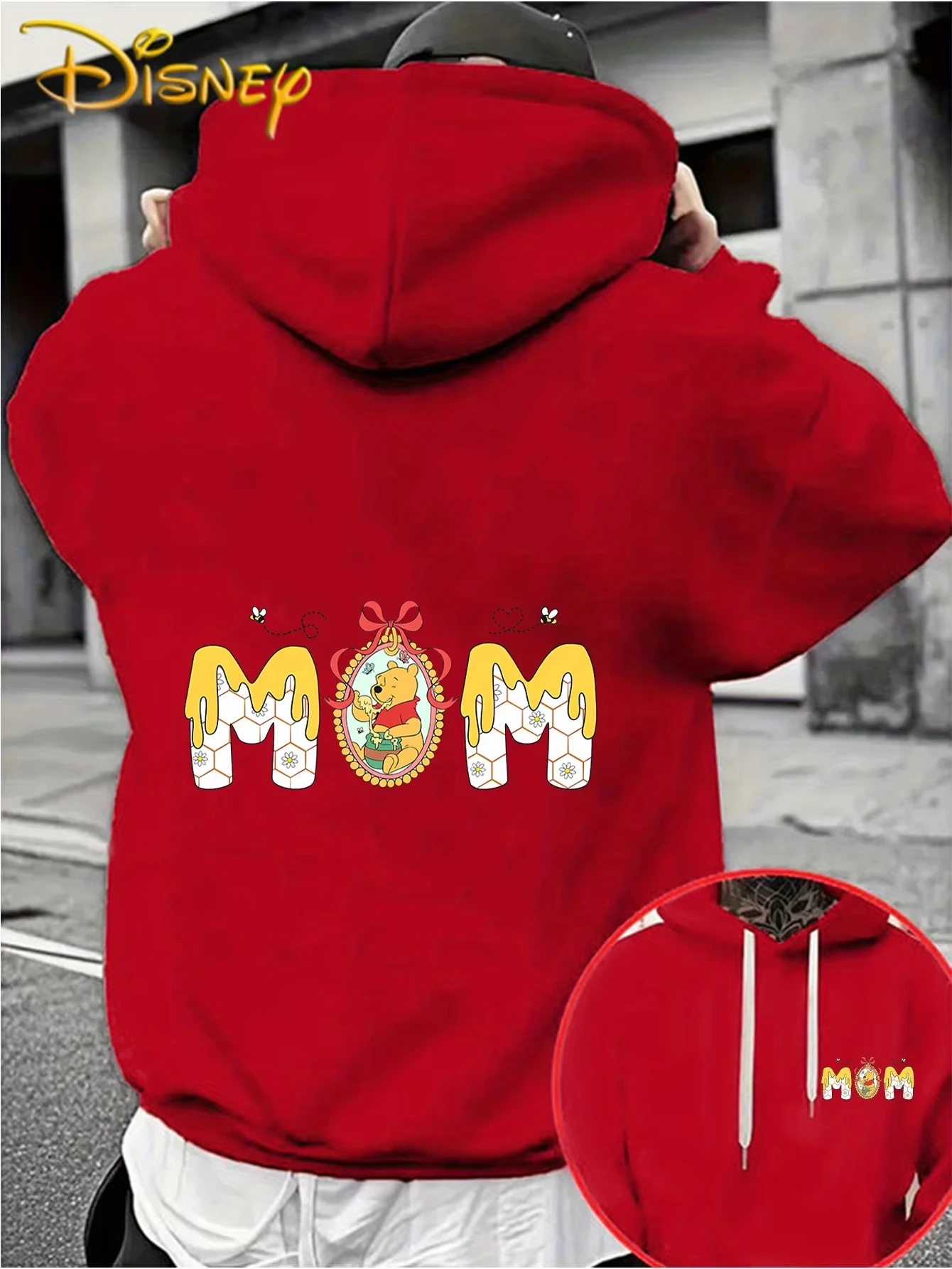 

Disney Winnie The Pooh Graphic Alphabet Print Unisex Hoodie Fall/Winter Casual Pullover Sweatshirt Sweatwear Plus Size Hoodie