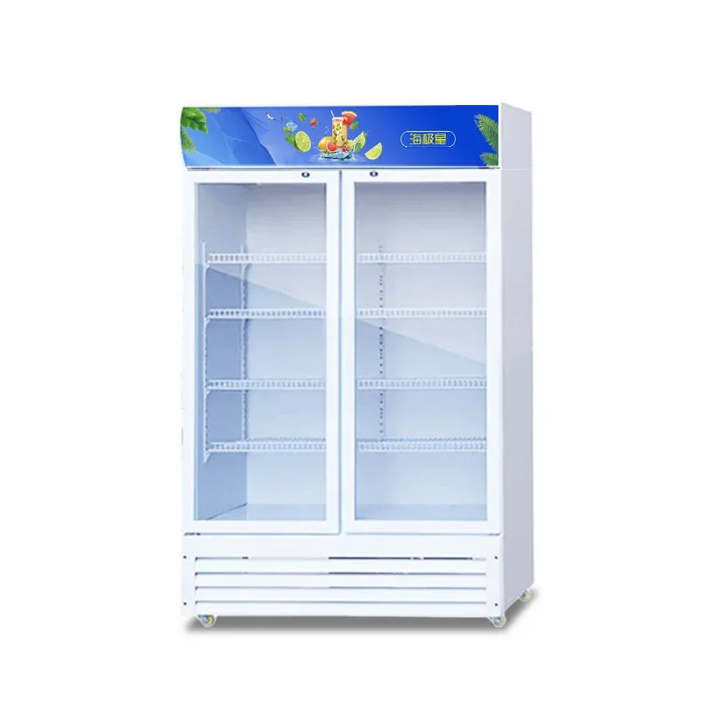 Vertical Glass Door Fridge Display Case Home Retail Digital Temperature 220V Compressor Soft Drink Freezer Store Restaurant Use