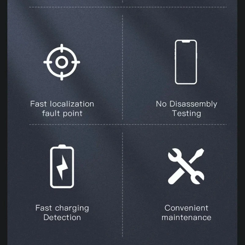 Detector de placa de prueba de enchufe trasero de teléfono móvil mecánico T810 para IPHONE TYPE-C herramienta de reparación de detección de fallos sin carga