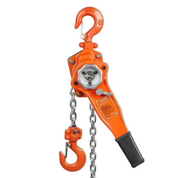 

VEVOR Hand-Operated Chain Lift, 1650 lbs Load, 5ft Length, G80 Zinc-Coated Steel, Dual-Pawl Brake System, Automatic Chain Guide