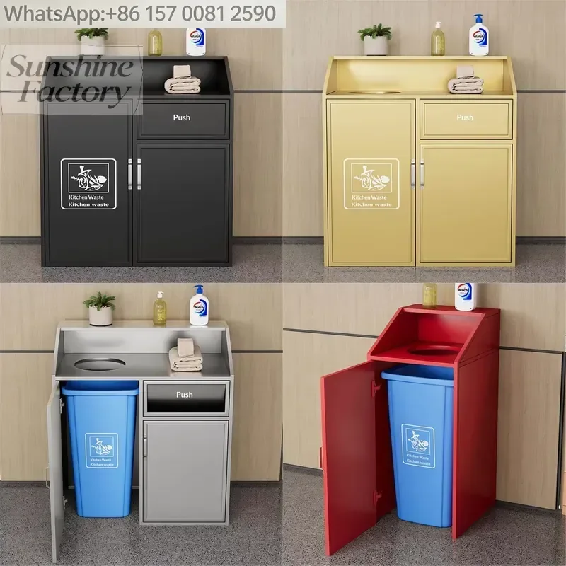 Commercial Mall Hotel Trash Cabinet Large Kitchen Waste E-sports Internet Cafe Hidden Bar Catering-style Trash Bin Cabinet