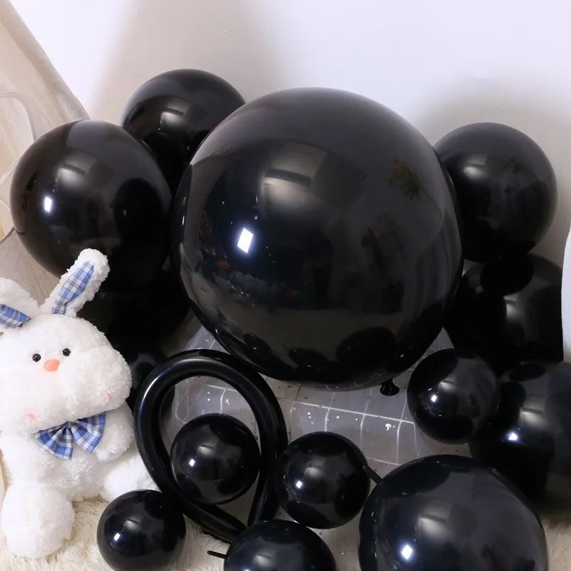 

5-36inch Pure Black Balloon Advanced Thickened Latex Helium Balloons Adult Party Decoration Birthday Wedding Proposal Room Decor