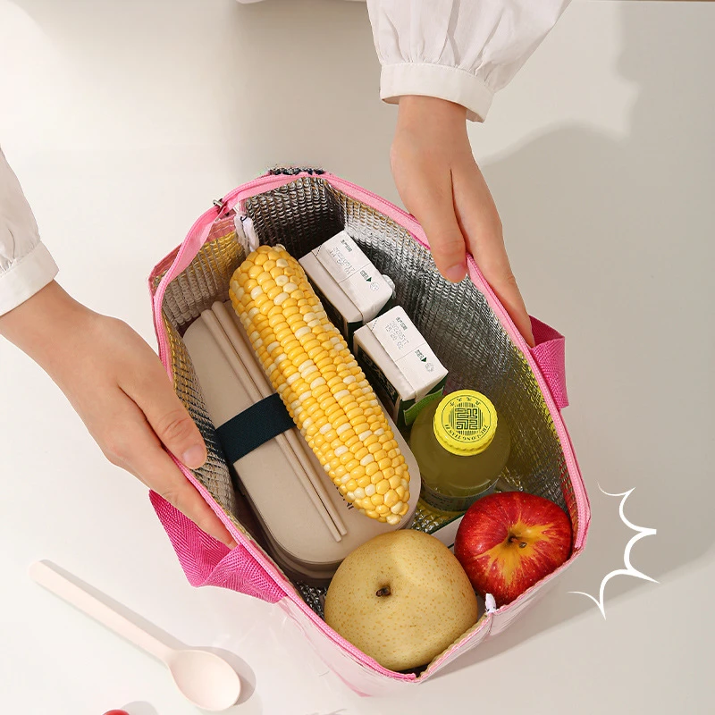 Women Waterproof Insulation Lunch Bag for Kids Thermal Bag Portable Picnic Food Bento Pouch Student Dinner Container Lunch Box