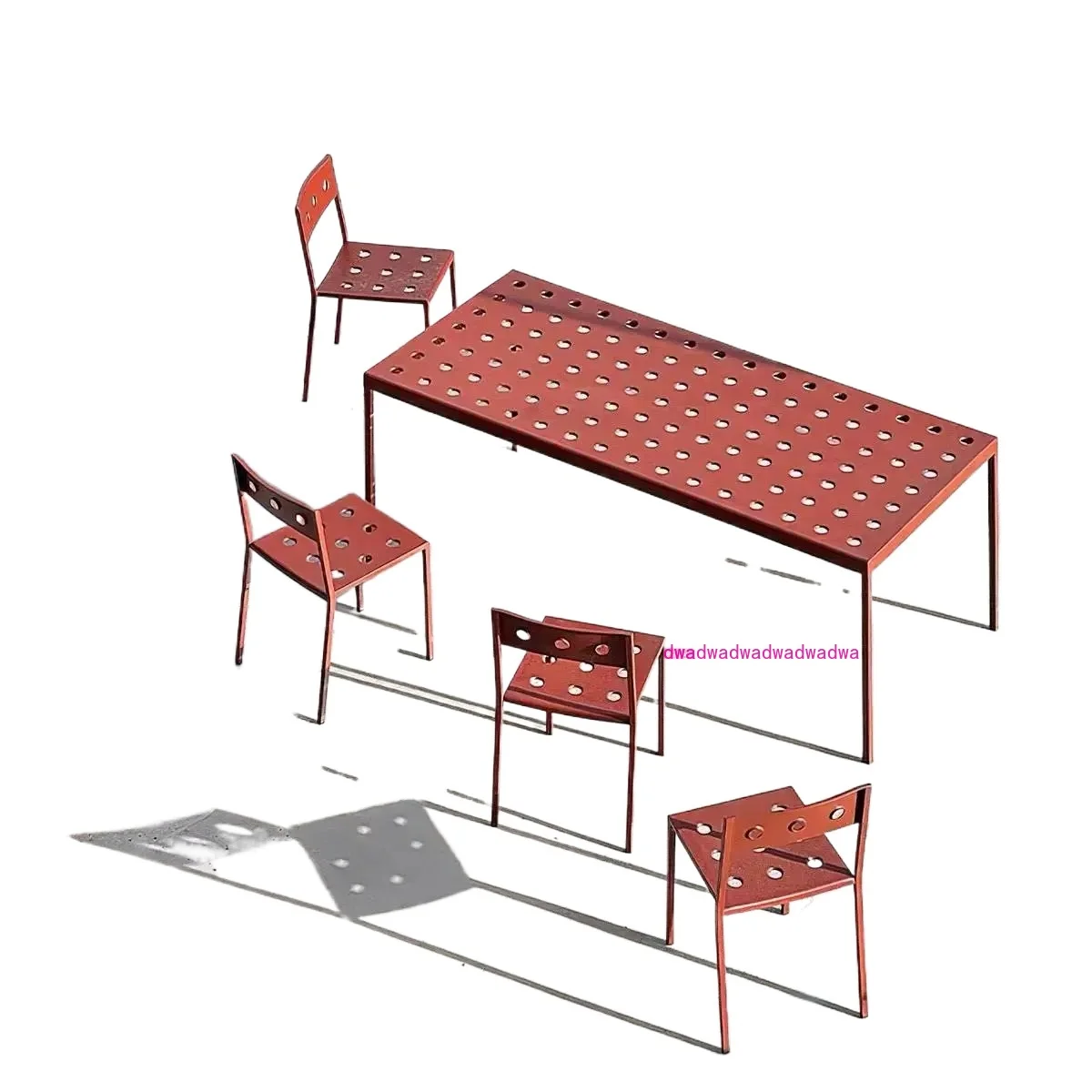 The tables and chairs in the leisure courtyard are all made of aluminum, outdoor balconies, open-air cafes, milk tea shops