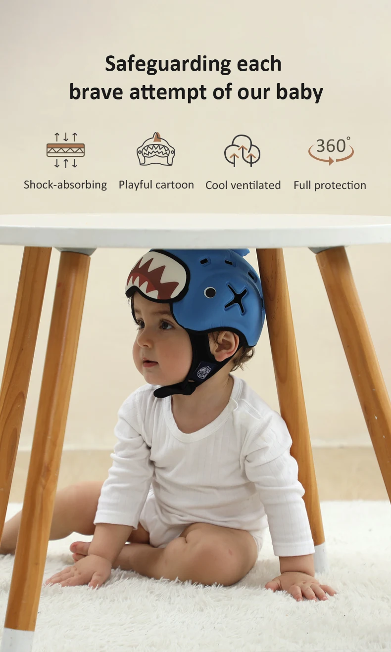 Mambobaby Sicherer Anti-Schock-Babyhelm, Kleinkind-Kopfschutz, Kopfbedeckung für Kleinkinder, Krabbeln lernen, Spaziergänge, verhindert Verletzungen vor Stößen – Detail 1