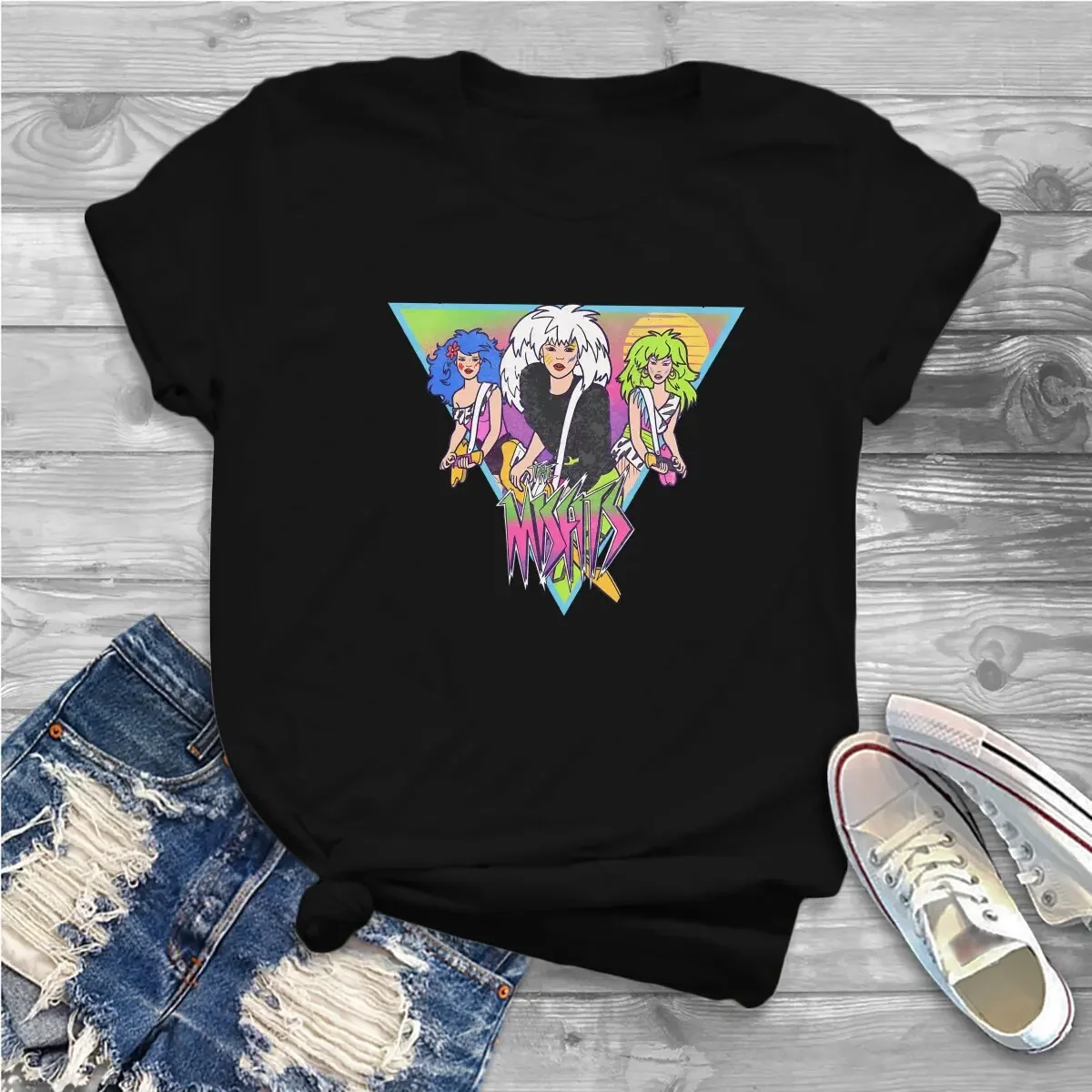 Jem And The Holograms Roxy  Stormer T Shirt Vintage Gothic Women's Polyester Tees O-Neck