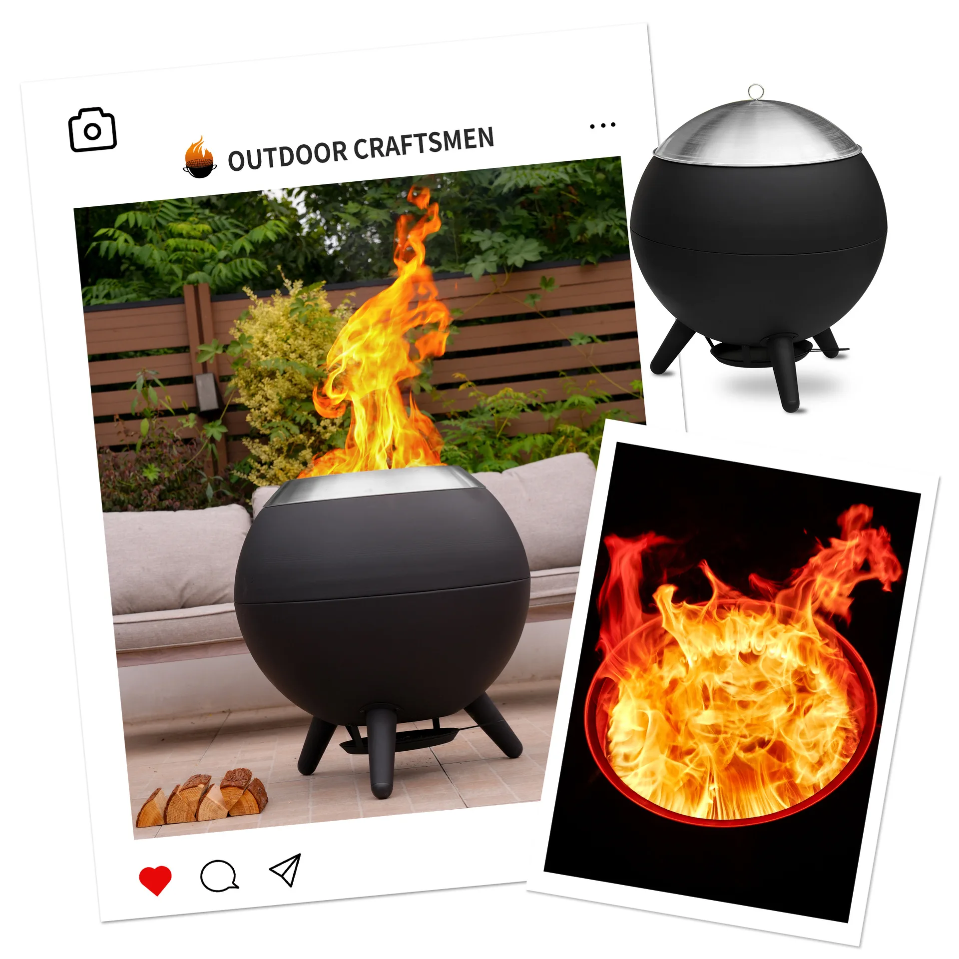 Home Garden Barbecue Outdoor Heater Fire Pit Winter Gathering Around the Fire Pit for Tea Garden Secondary Combustion Smokeless