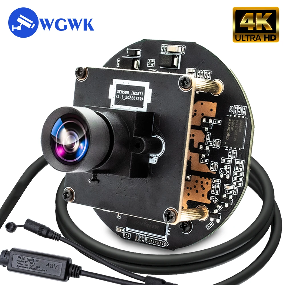 WGWK 12MP SNOY IMX577 3000*4000 25FPS Webcam Board Low illumination With No Distortion Lens Play For HD Network Camera Module