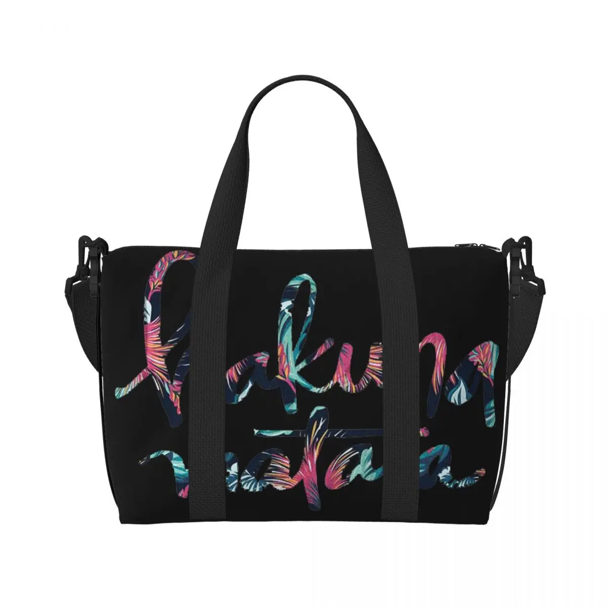 Custom Hakuna Matata Tote Bag Women Large Capacity The Lion King Gym Beach Travel Bags