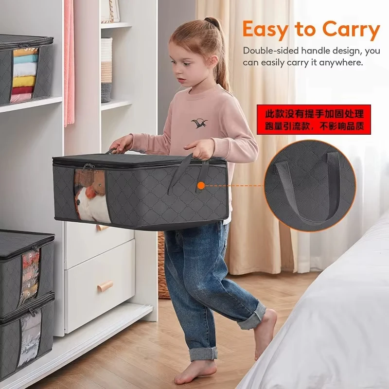 Large Foldable Storage Bag Clothes Travel Suitcases Organizer Reusable Shopping Bags Blanket Storage Bags Storage Containers view 3