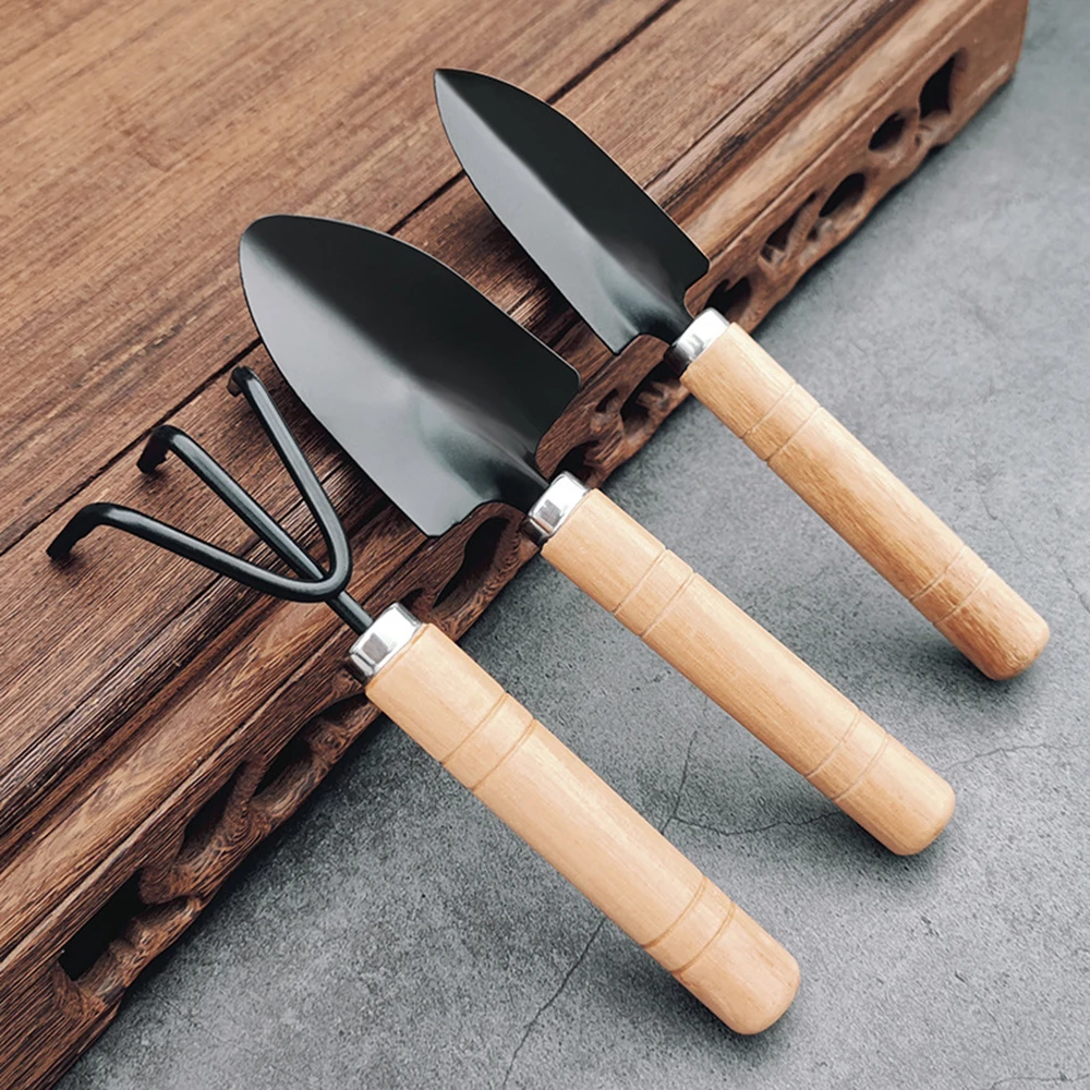 3Pcs Shovels Rake Wide Narrow Useful Planting Shovel Digging Soil Handle Gardening Hand Tools Growing Family Garden