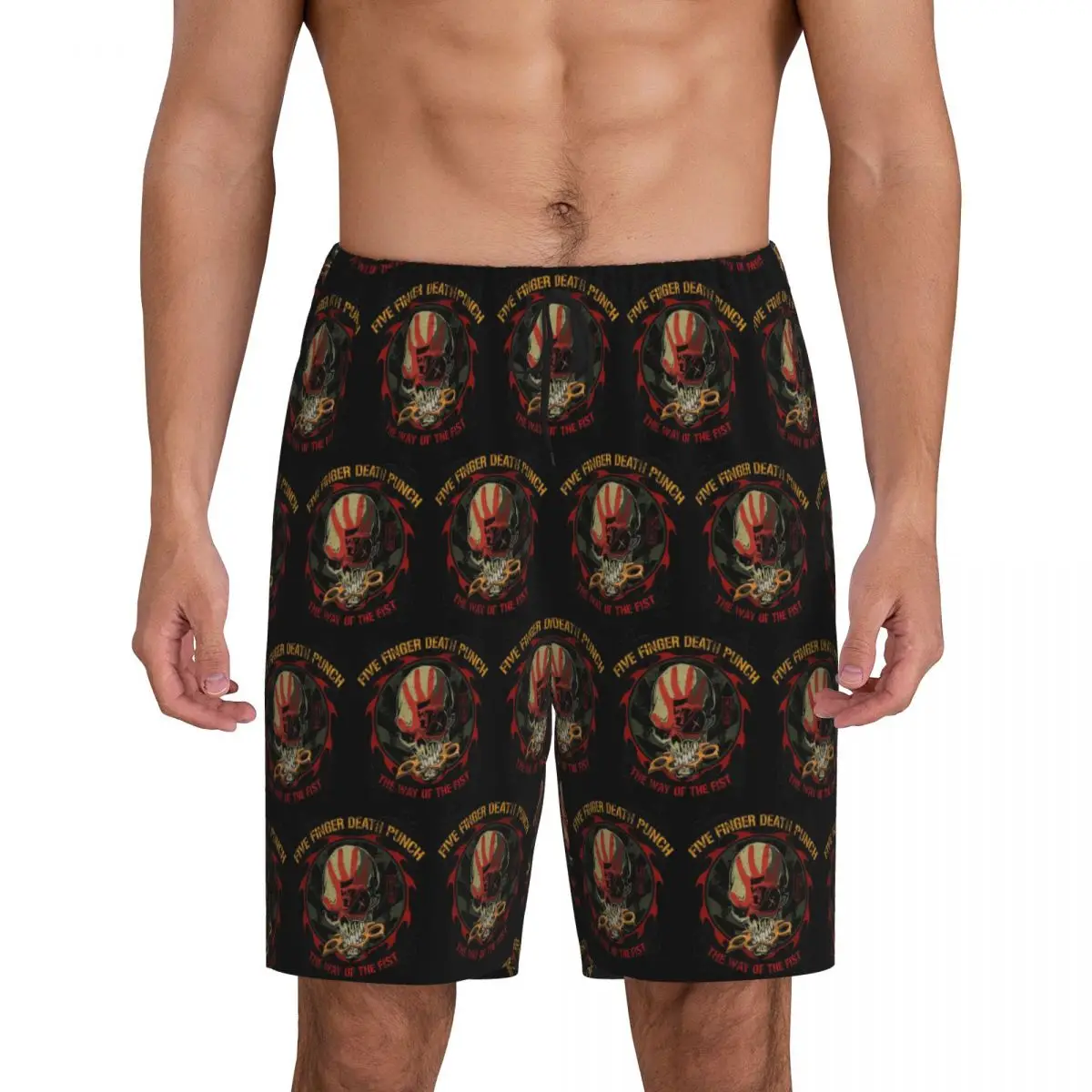 

Custom Five Finger Death Punch Short Pajama Pants Men Sleepwear Sleep Lounge Bottom Shorts Sleeping Pants