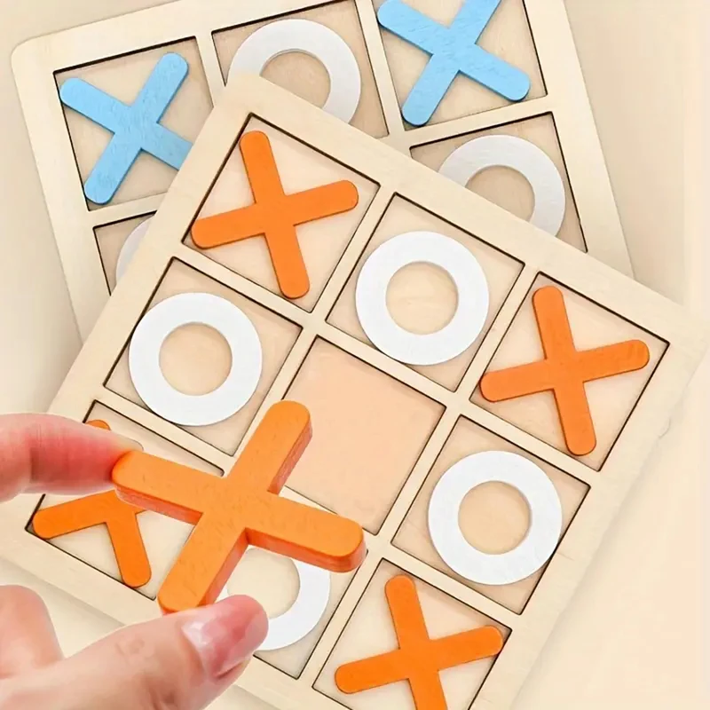 2 Stück, Tic Tac Toe Brettspiel – klassisches Familienspiel für Kinder
