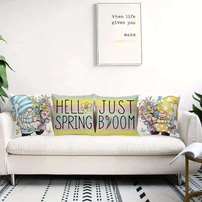 

Spring Flower Pillow Cover with Daisy Dwarf Printed Home Decoration Cushion Cover 45x45