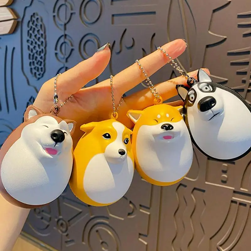 Dog Egg Pinch Toy Backpack Pendant Slow Rebound Squeeze Dog Egg Creative Adorable Cartoon Animal Dog Egg Figure Toys For Stress