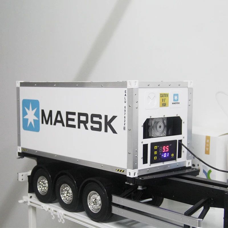 

20-foot Container Freezer 3D Printed and Aluminum Alloy Material for 1/14 Tamiya RC Truck Trailer Scania Benz Actros Volvo MAN