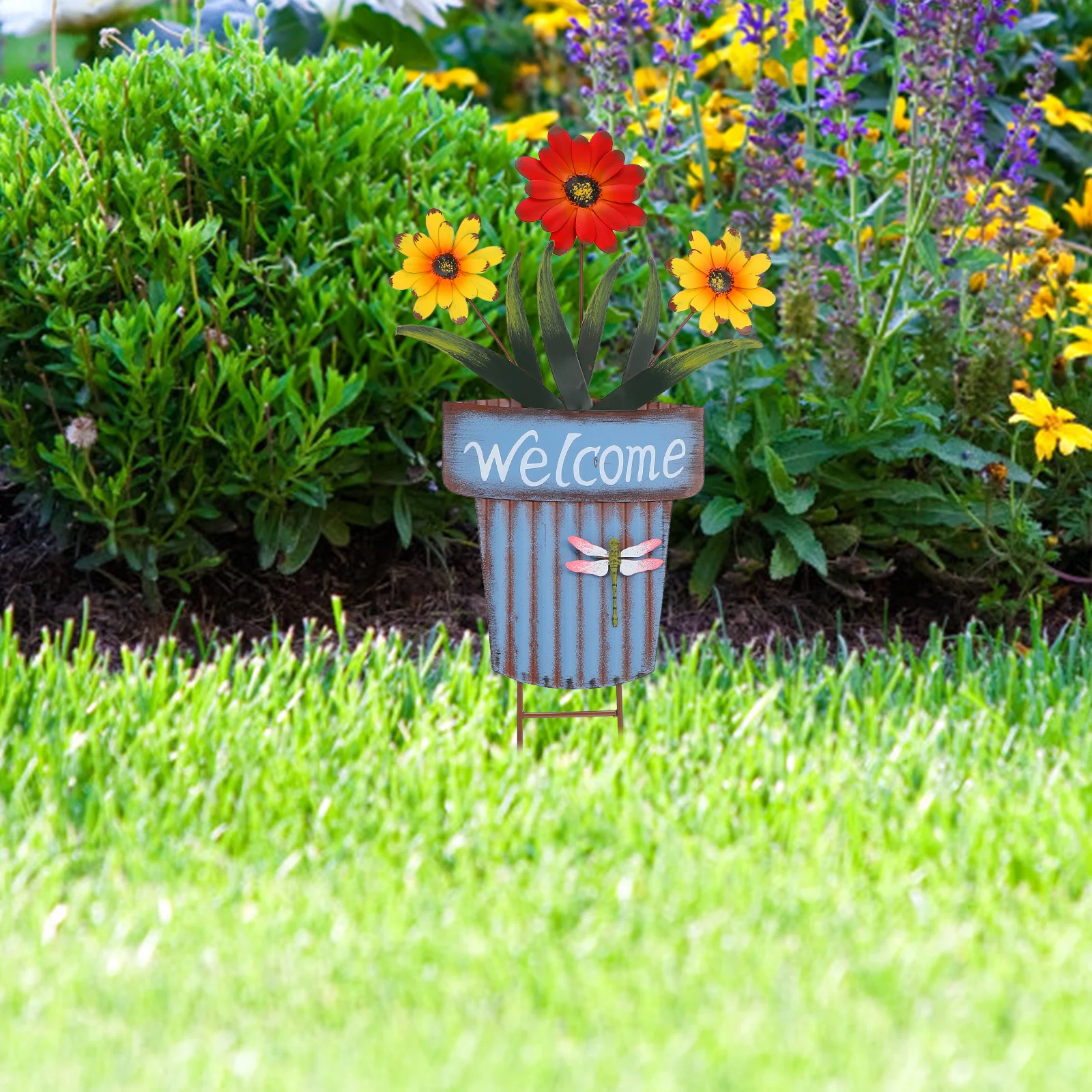 

Iron Art Garden Stake Decorative Flower Pot Insert For Outdoor Yard Lawn Plant Pot Decoration Metal Craft Accessories