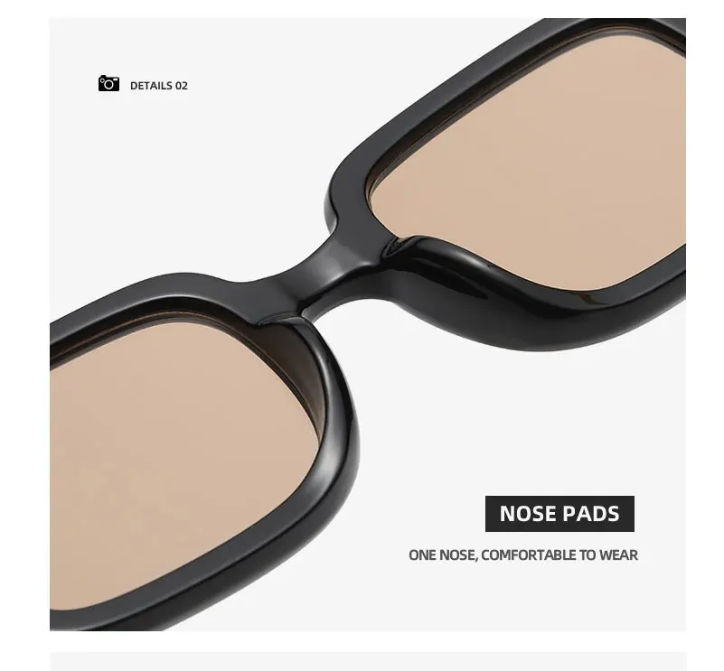 Neue modische quadratische Sonnenbrille für Damen und Herren, Vintage-Markendesigner, Punk-Sonnenbrille, klare Gläser, Spiegelbrille – Detail 25