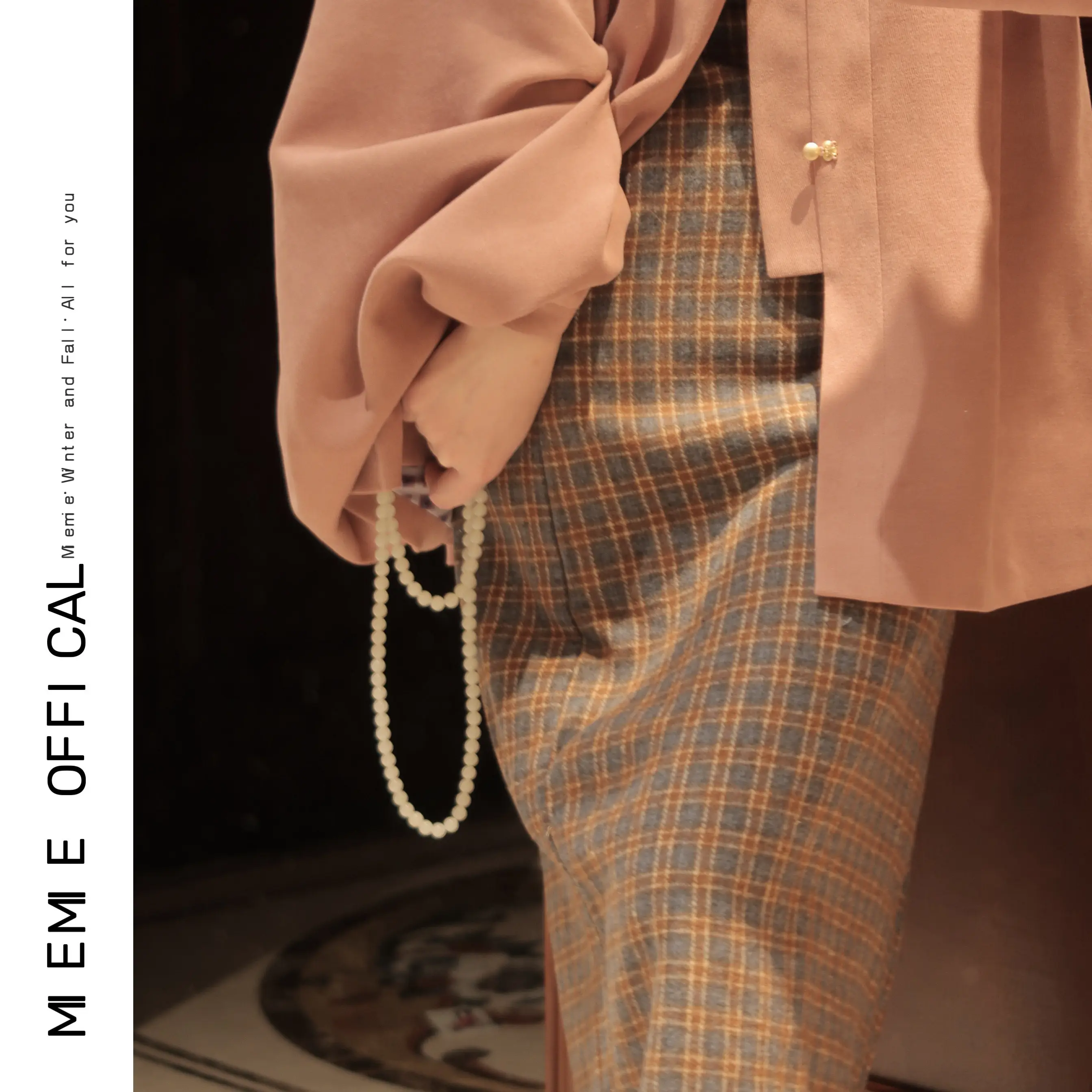 

Женская прямая юбка Ele Plaid в стиле ретро, шерстяная, средней длины, для повседневной носки, весна 2023