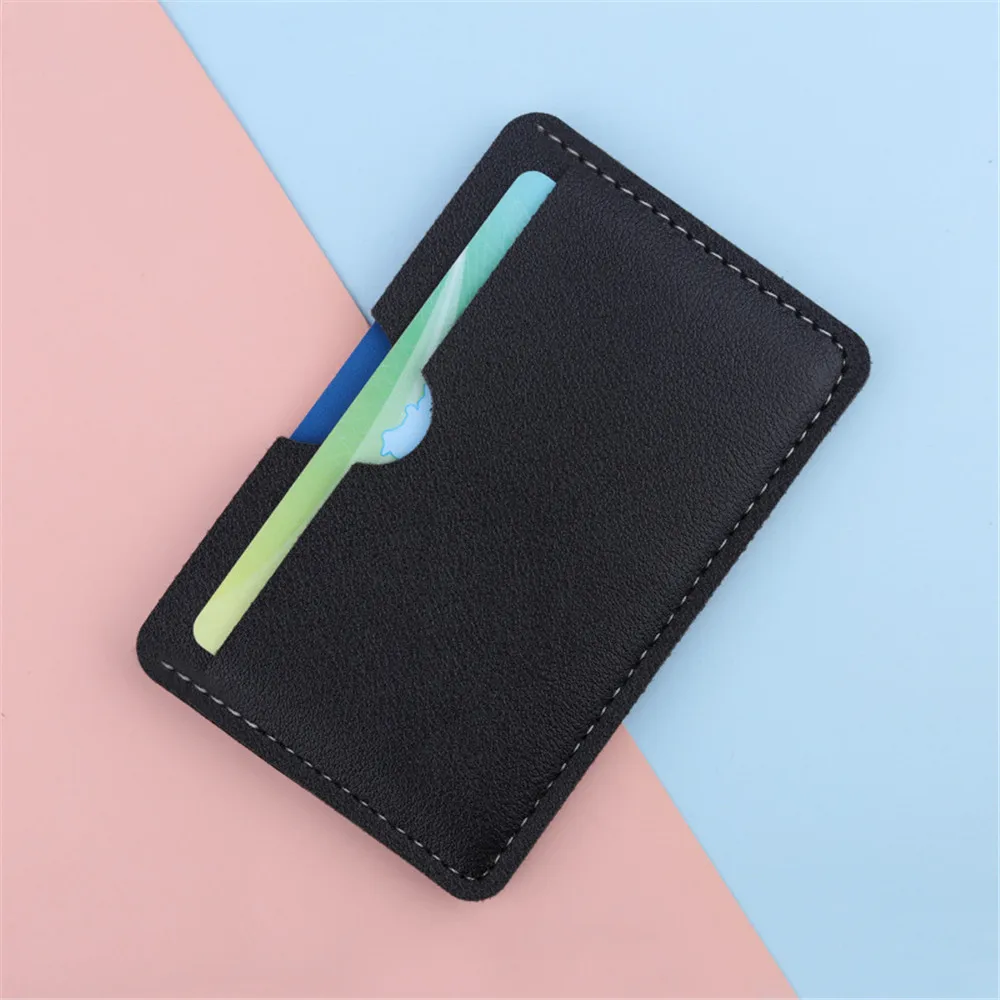 Mini tarjetero de cuero PU para hombre y mujer, monedero de 6 colores, funda para tarjeta de visita, caja para tarjeta de crédito bancaria, 3 ranuras