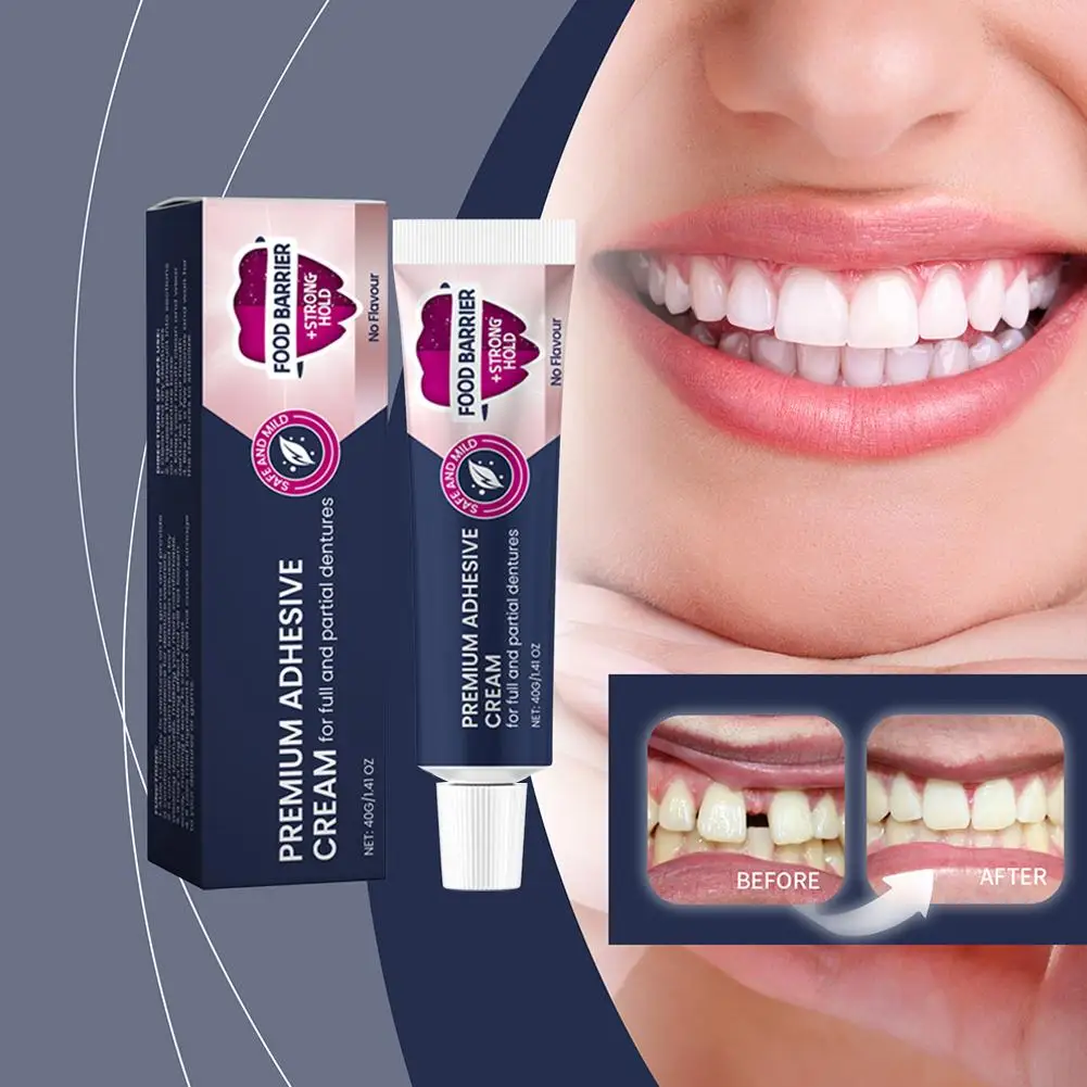 Adhesivo adhesivo para dentadura, 40g, para fijación de dentadura postiza, para la salud dental X6X7