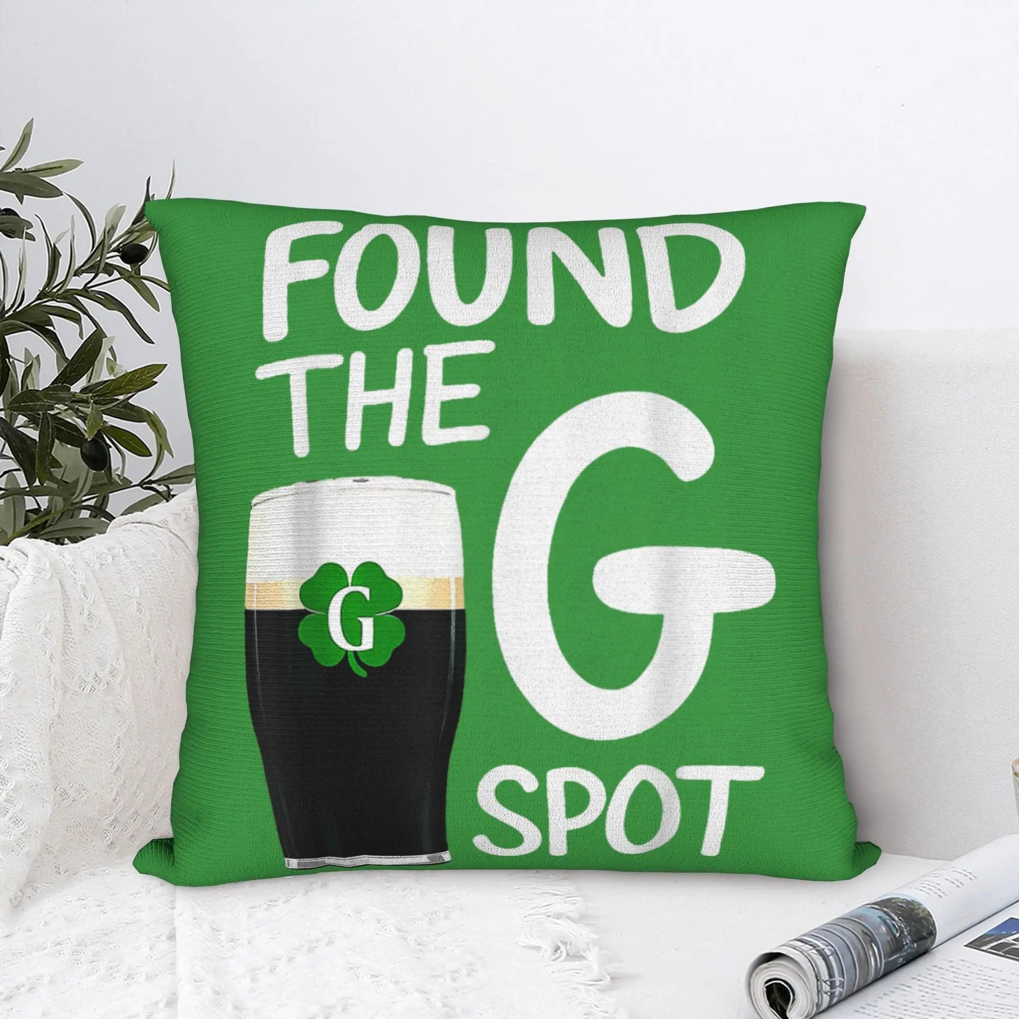 Funny St Patricks Beer Shirt Found The G Spot Pillowcases Retro Trendy Pillow Case For Sofa Bedroom Home Decor Soft Pillow Cover