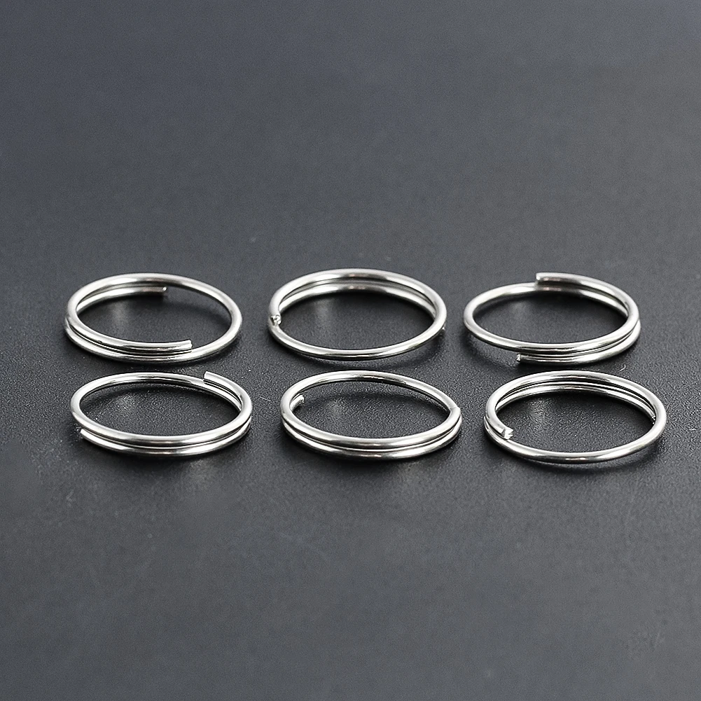 100pcs 12/17mm Stainles Steel Split Rings Chandelier Crystal Bead Connector Light Curtain Suncatcher Garland Part Keychain Rings