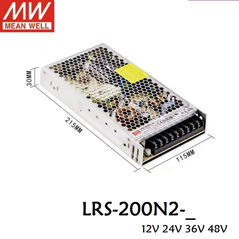 

Mean WELL LRS-200N2-12 12V17A 200% short-duration peak power during start-up Switching Power Supply Brand New Original