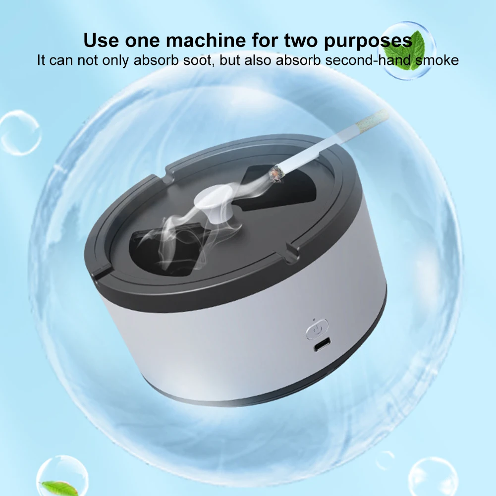Ashtray Air Purifier Smoke Removal Air Purification Ashtray Cigarette Smoke Ashtray Portable Ash Tray for Home Indoor Office