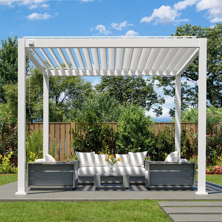 Customizable Waterproof Aluminum Alloy Louver Pergola Manufacturers' Support Various Sizes for Outdoor Environmentally Friendly