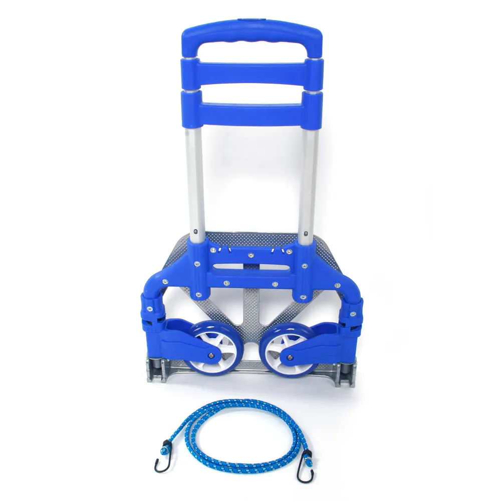 Portable Folding Collapsible Aluminum Cart Dolly Push Truck Trolley Blue