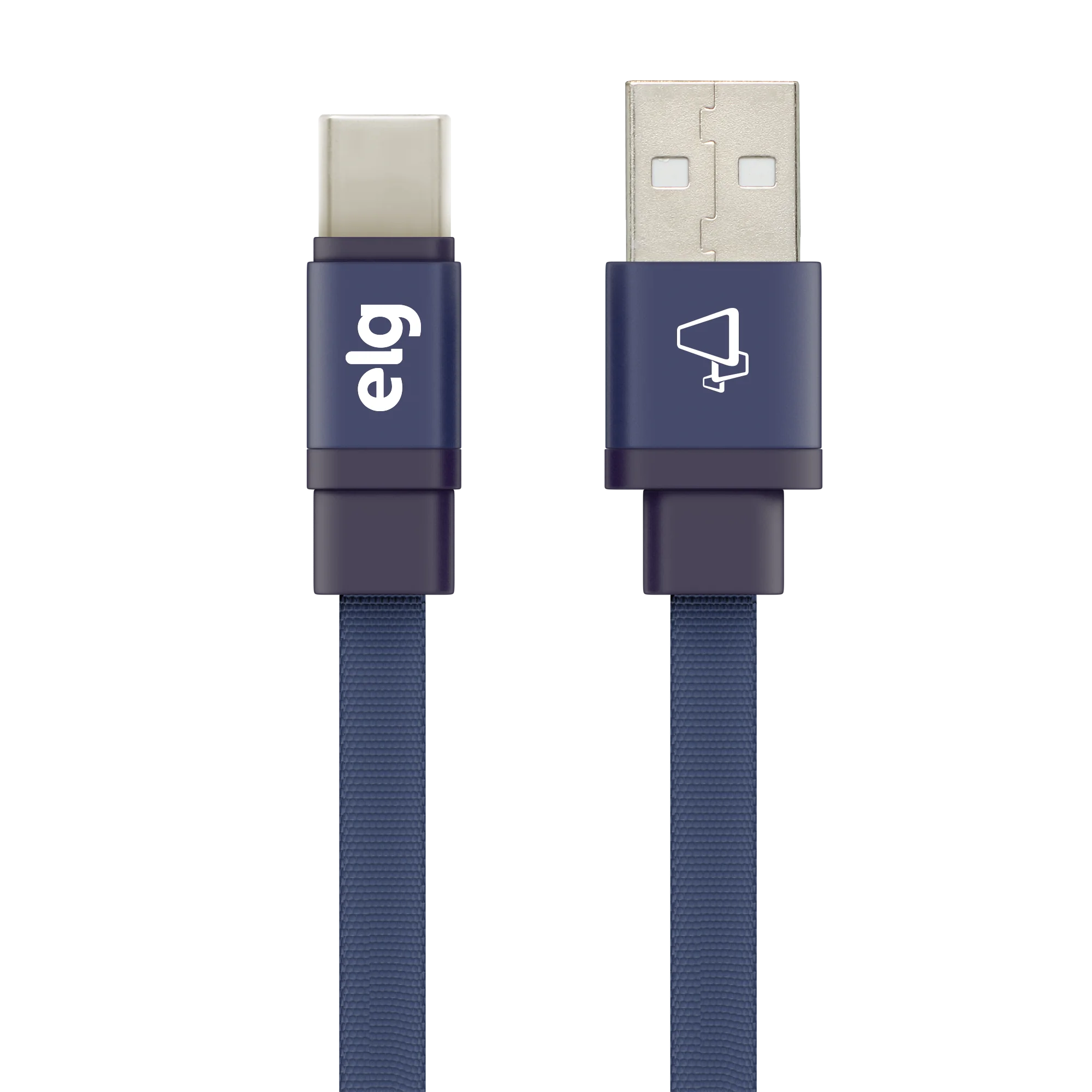 Canvas Fabric Reinforced USB Cable Type-C 1m Blue-ELG