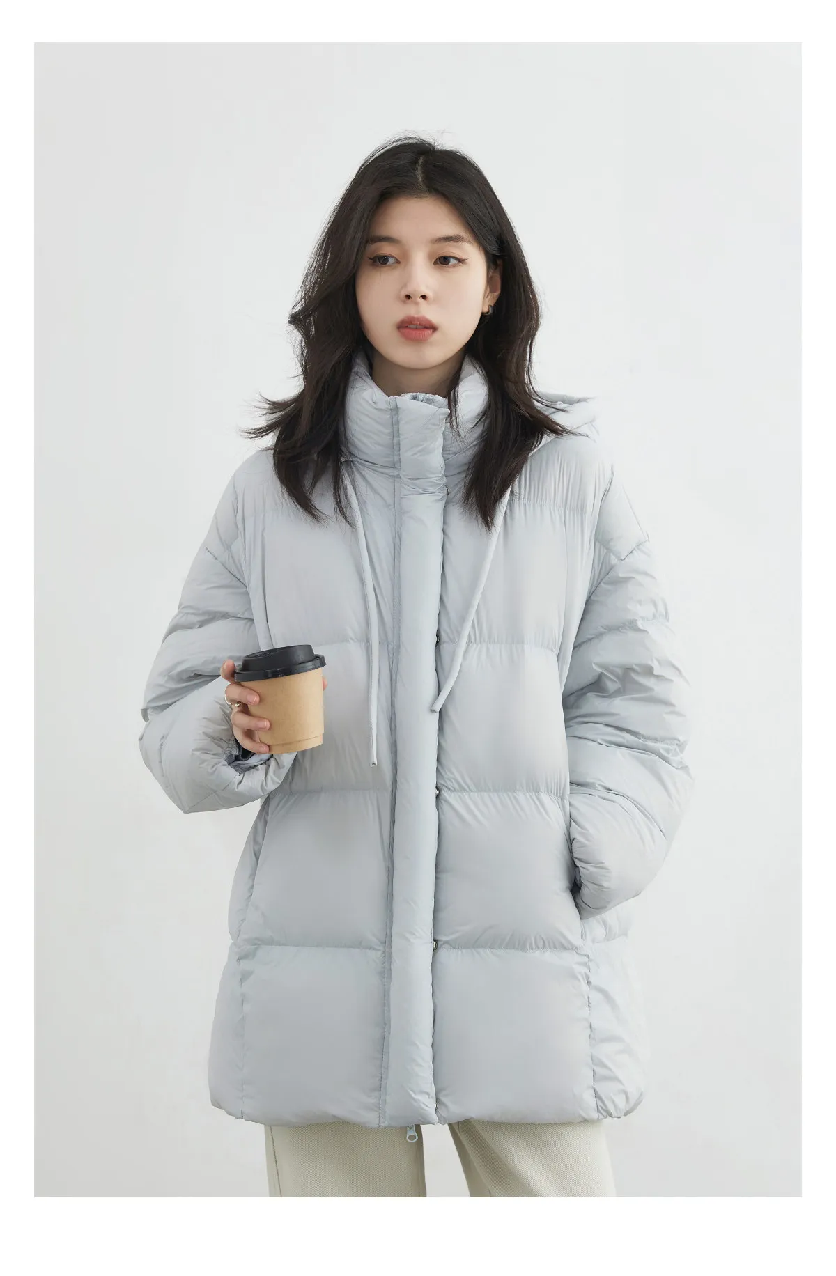 CHIC VEN New Women Down Jacket Solid Loose Casual Hooded Ladies Down Jacket for Woman 90 White Duck Down Coat Autumn Winter 2025