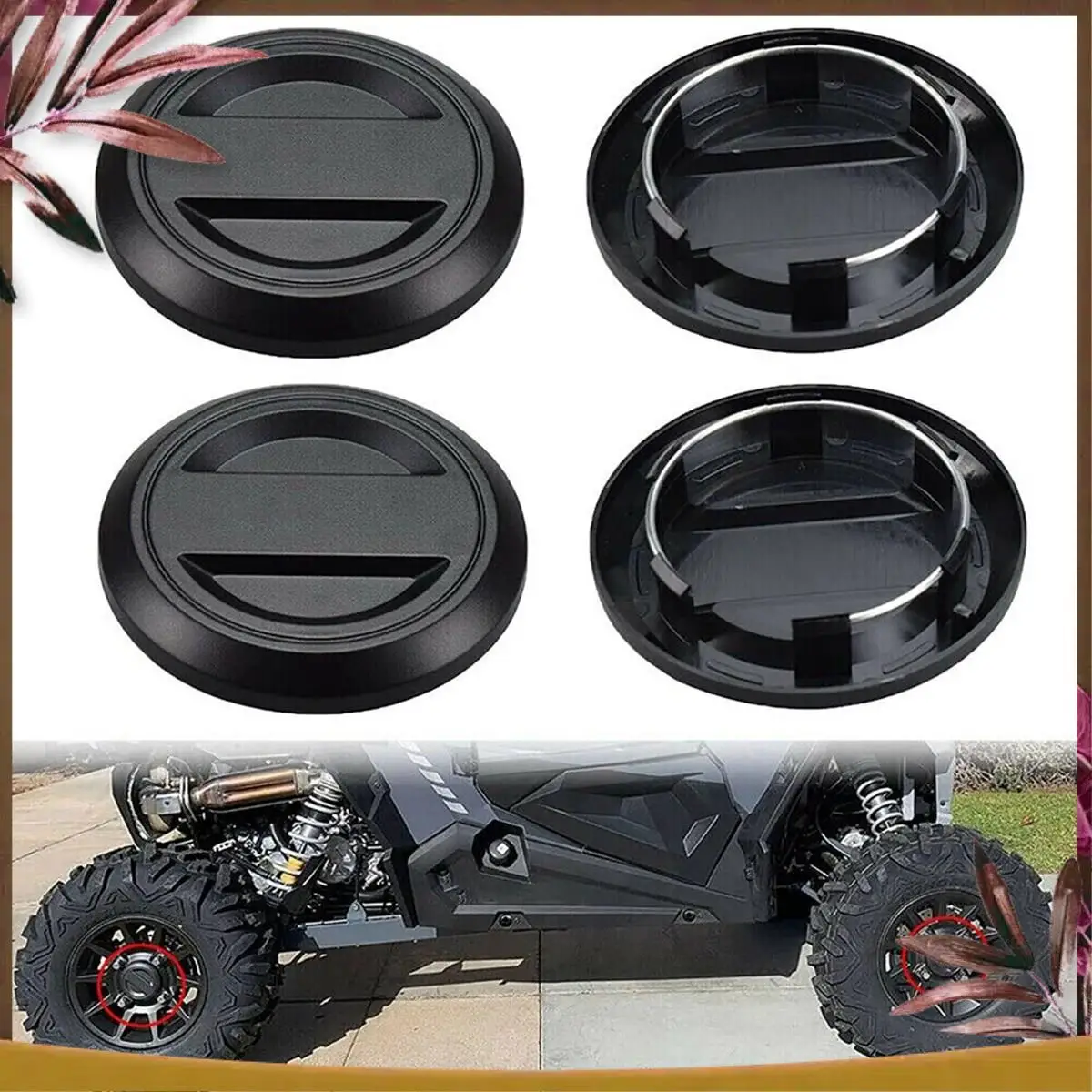 

AB59-4 Pcs Wheel Tire Rim Hub Center Cap Cover For Polaris 2017+ RZR XP XP4 RS1 1000 Turbo / Center 1522872-655