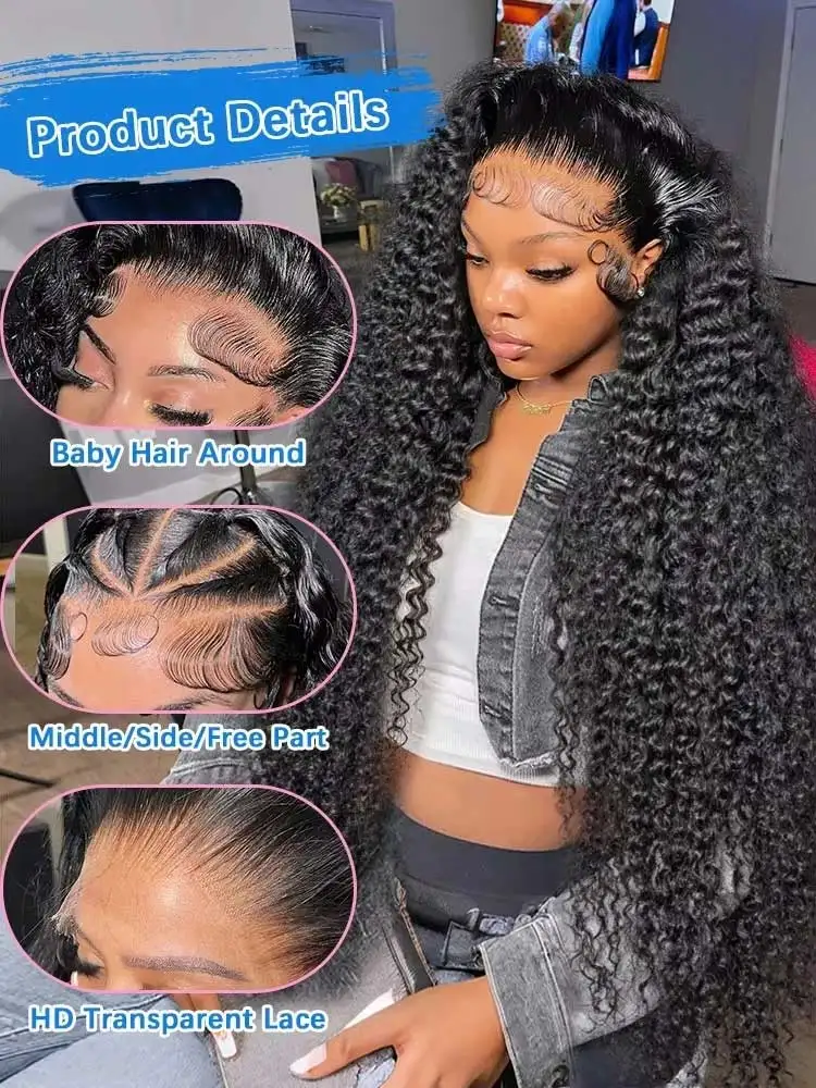 250% Глубокие Волны Фронтальные Парики 13x4 Парики Фронта Шнурка Человеческих Волос 13x6 HD Прозрачный Парик Фронта Шнурка Джерри Вьющиеся Парики Человеческих Волос