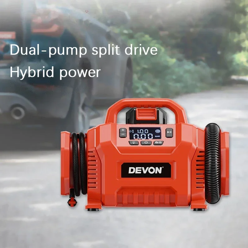 DEVON 5940 Inflator 160PSI Fast Electrical Air Pump Air Compressor Portable Wireless Tire Car Motorcycle Bicycle BasketBall