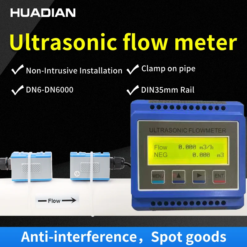 

50mm modbus intelligent adjutable water flow meter lora portable Rail installation Module ultrasonic flow meter for honey pool