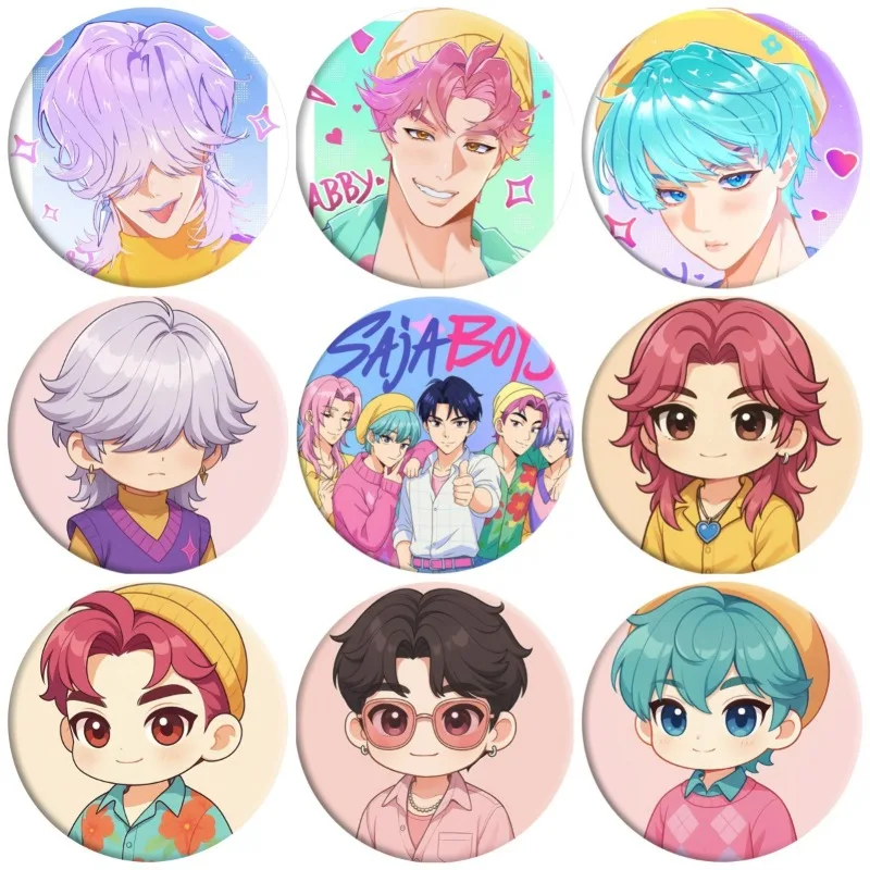 

SaJaboy Demon Hunters, значки с героями мультфильмов вокруг ABBY