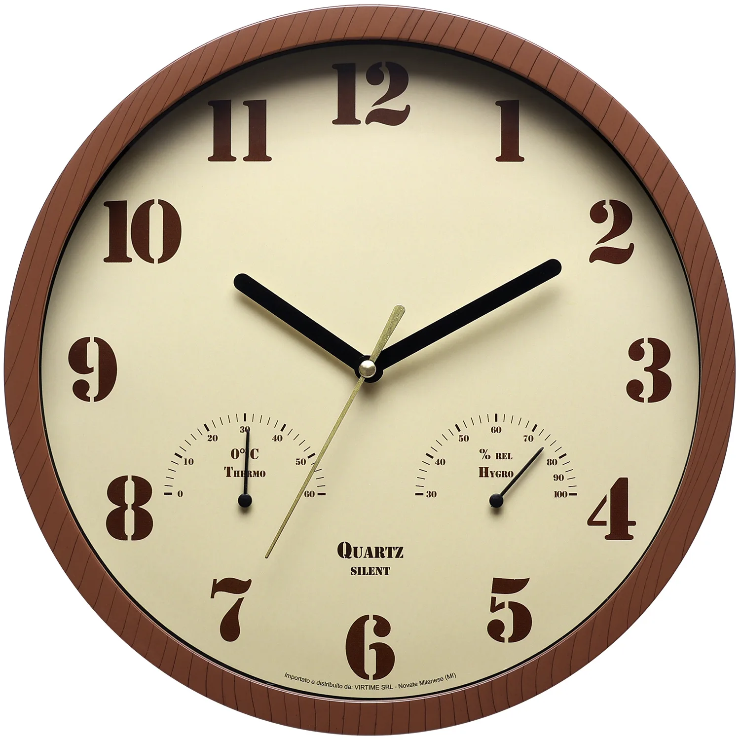 Clearance_9.5 Inch Simple Fashion Living Room Thermometer Clock Wooden Scale Watch 12 Hours Mini Wall Clock Carrying Thermometer image 4