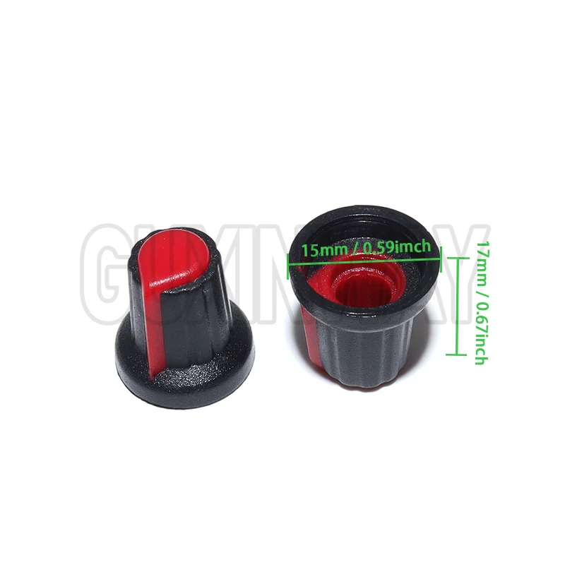 30pcs WH148 15X17mm 6mm Potentiometer knobs Potentiometer Plastic Knobs Cap 5 colors Yellow Orange Blue White Red