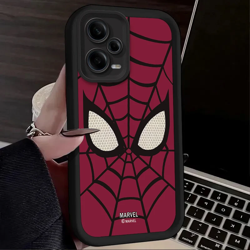 Marvel Spider Man Phone Case for Samsung A14 A15 S21 21fe 22 23 24 Ultra Plus A25 35 52 53 54 55 5G Plain Multistep TPU Cover