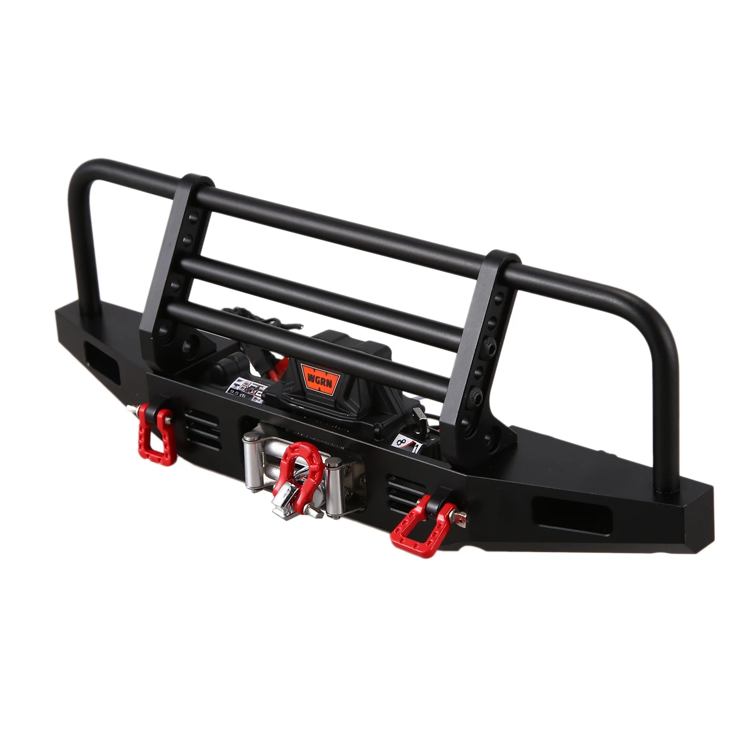 Metal Front Bumper with Winch Remote Controller System for 1/10 RC Crawler Traxxas TRX4 Axial SCX10 & SCX10 II 90046