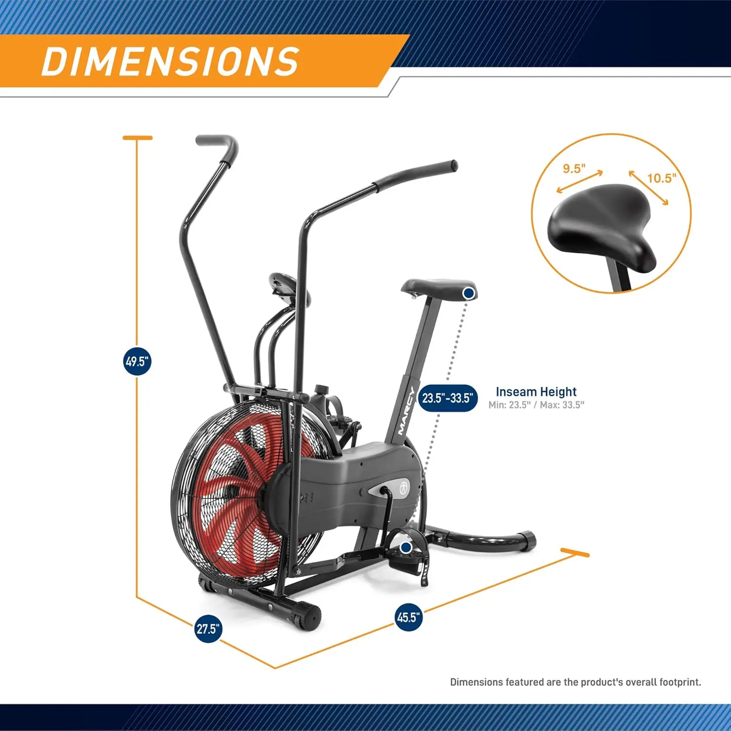 Air-Resistance Exercise Fan Bike With Dual Acction Handlebars