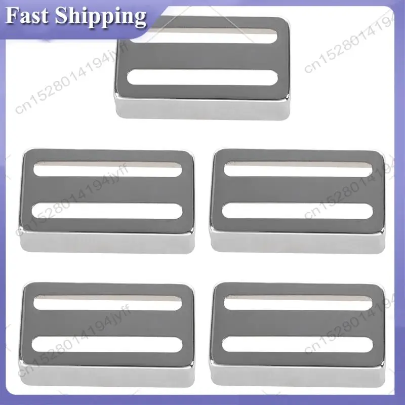 -ABDH Guitar Pickup Cover Accessories 5Pc Durable Guitar Two-Line Humbucker Pickup Cover For Electric Guitars Parts,Silver