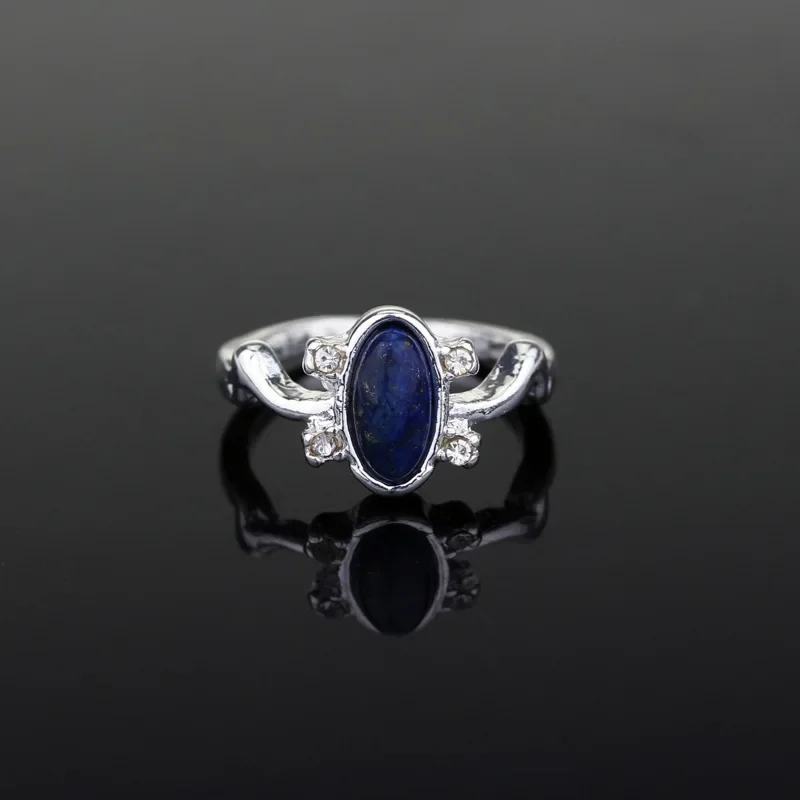 2024 Unique Design Vampire Diary Elena Same Style Men's and Women's Blue Luxury Jewelry Charming Ring