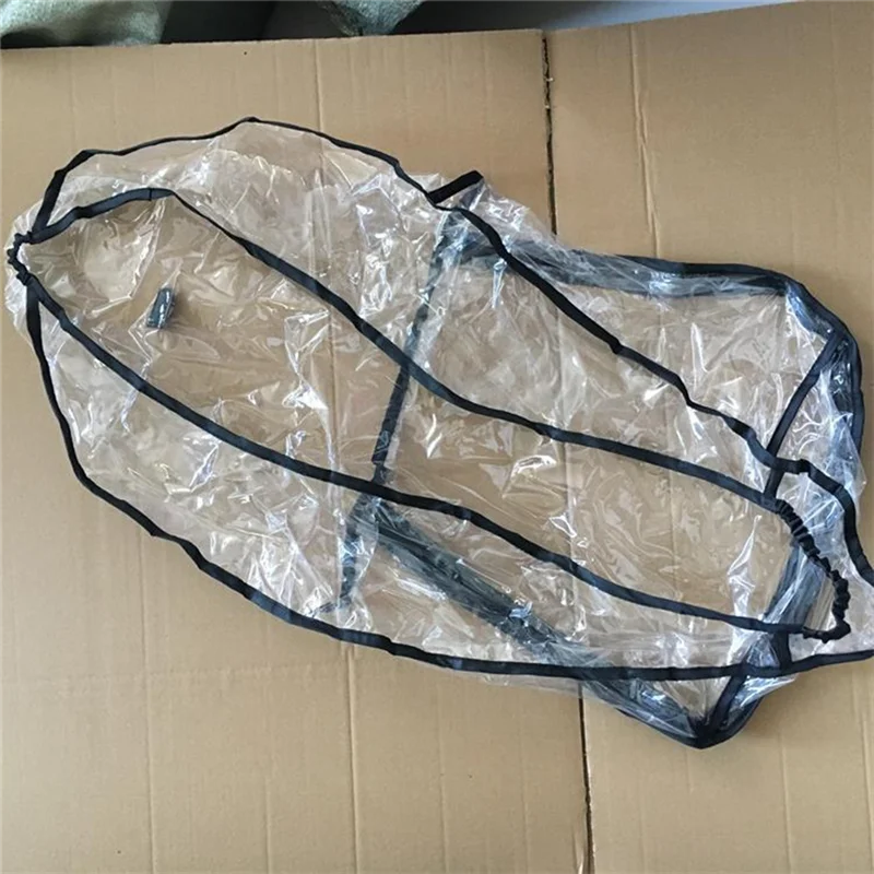 ABXE-Baby Carriage Rain Cover Breathable Double Zipper Windproof Rain Cover Stroller Raincoat Baby Seat Travel Parts Accessories