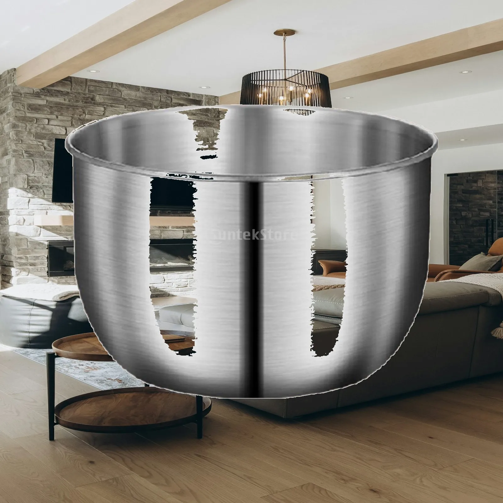 Heavy Duty Stainless Steel Mixing Bowl 5L Kitchen Prep Bowl for Whipping Beating Dough with Rolled Rim Edge