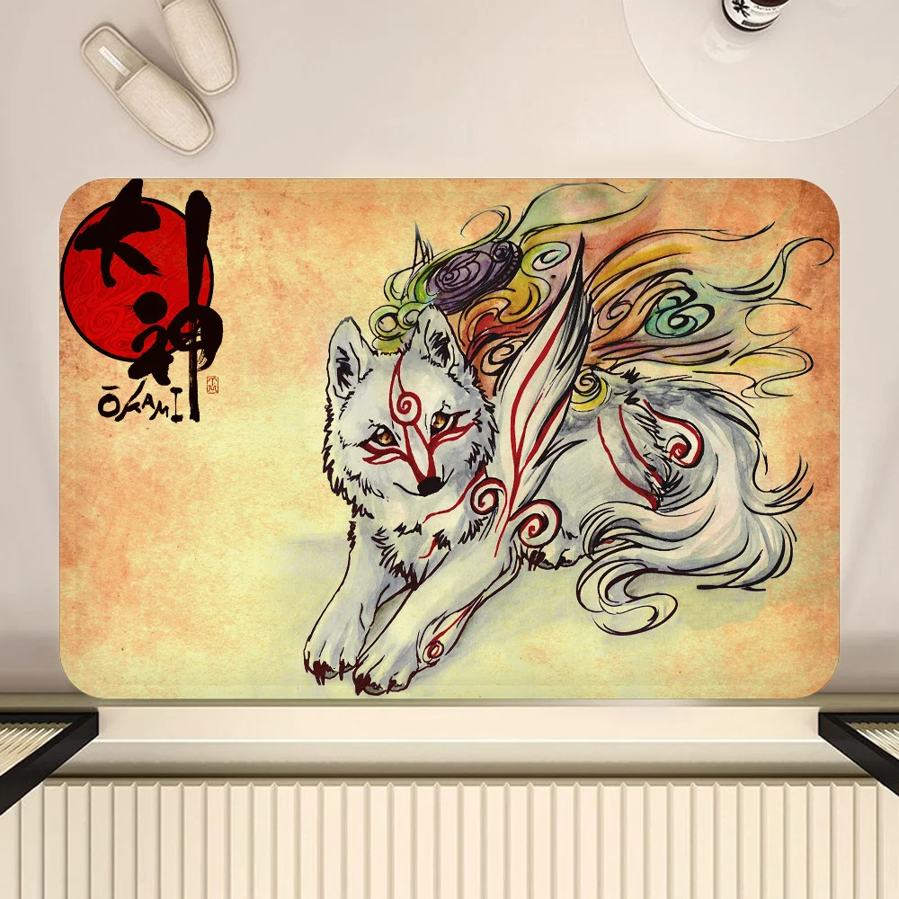 Video Game Okami Japanese Culture Bath Mat Kids Room Bedroom Decoration Balcony Anti-Slip Doormat Living Room Alfombra