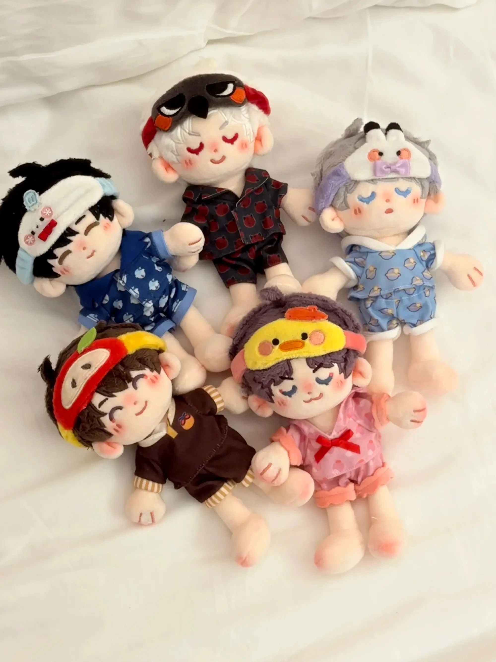 10cm 20cm 인형 옷 눈가리개 러브 앤 딥스페이스 실러스 칼렙 자이네 라파엘 스윗 슬립 봉제 인형 애니메이션 장난감